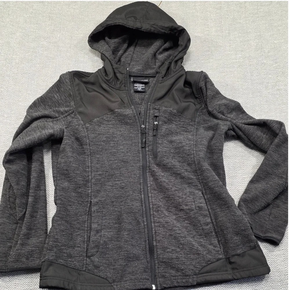Snozu Performance Mens Full Zip Hoodie Gray Heathered Fleece Jacket Large‎ L